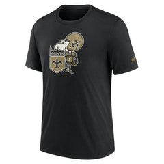 New Orleans Saints Rewind Logo Tri-Blend T-Shirt - Black on sale