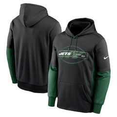 New York Jets Color Block Fleece Performance Pullover Hoodie - Black sale