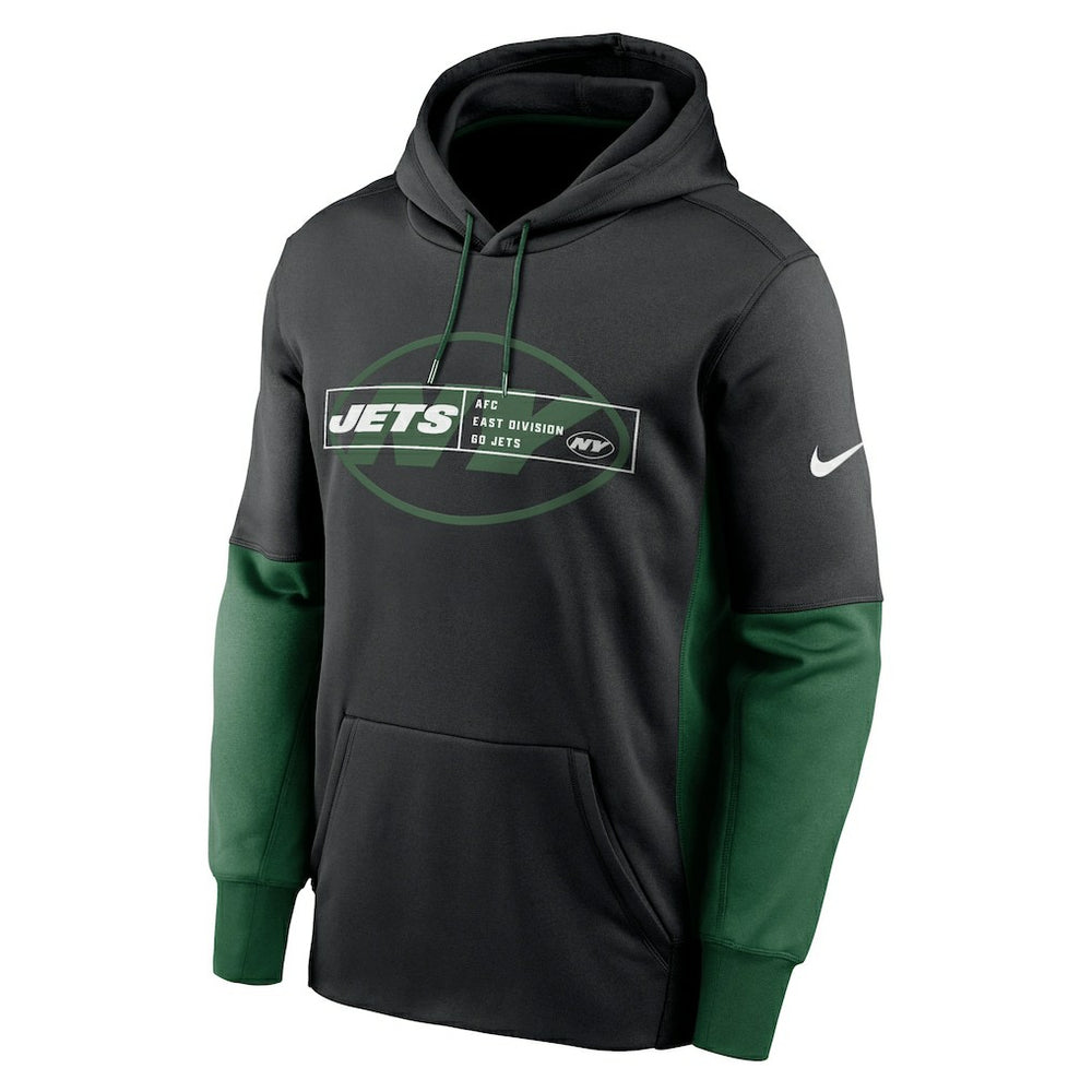 New York Jets Color Block Fleece Performance Pullover Hoodie - Black sale