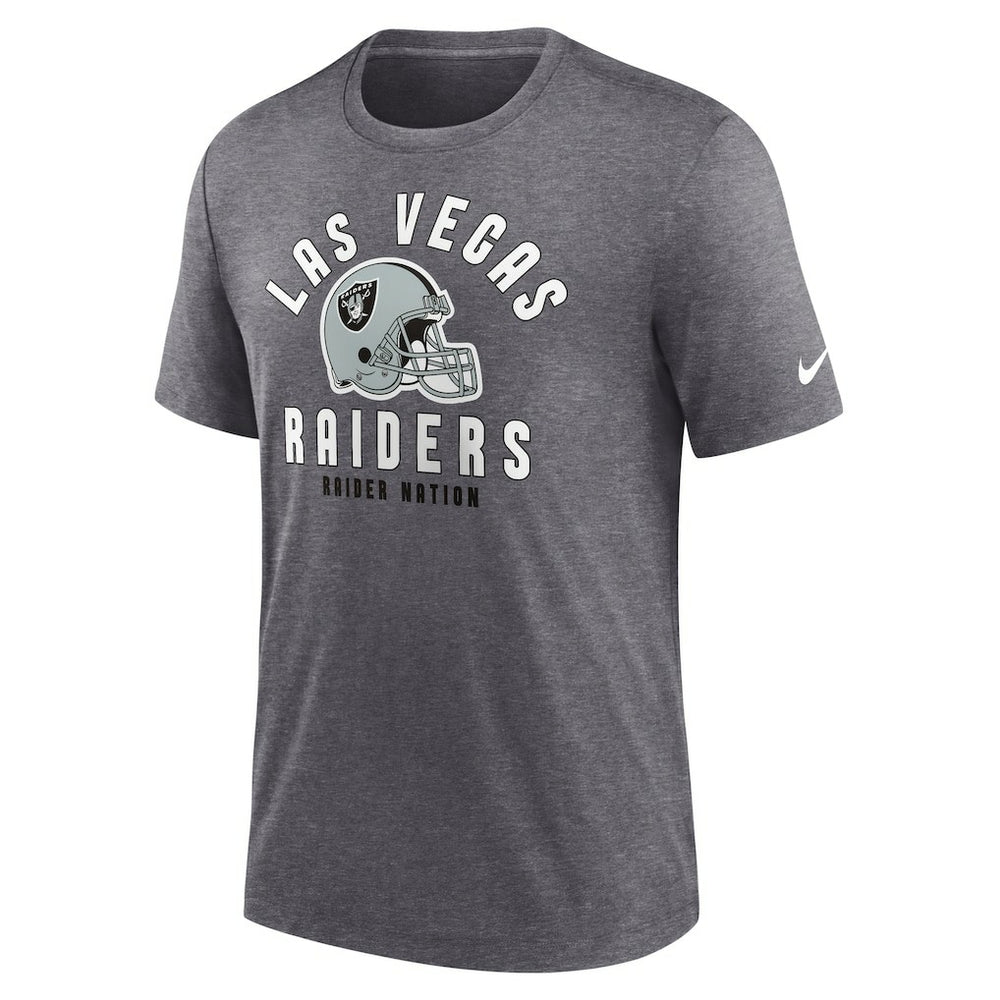 Las Vegas Raiders Helmet Tri-Blend T-Shirt - Heather Charcoal discount