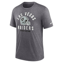 Las Vegas Raiders Helmet Tri-Blend T-Shirt - Heather Charcoal discount