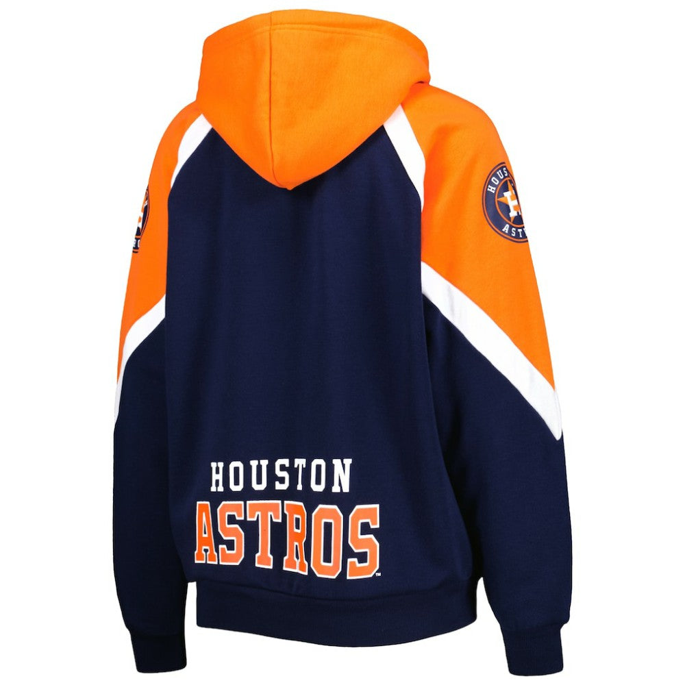 Houston Astros Starter Women's Hail Mary Full-Zip Hoodie Navy/Orange