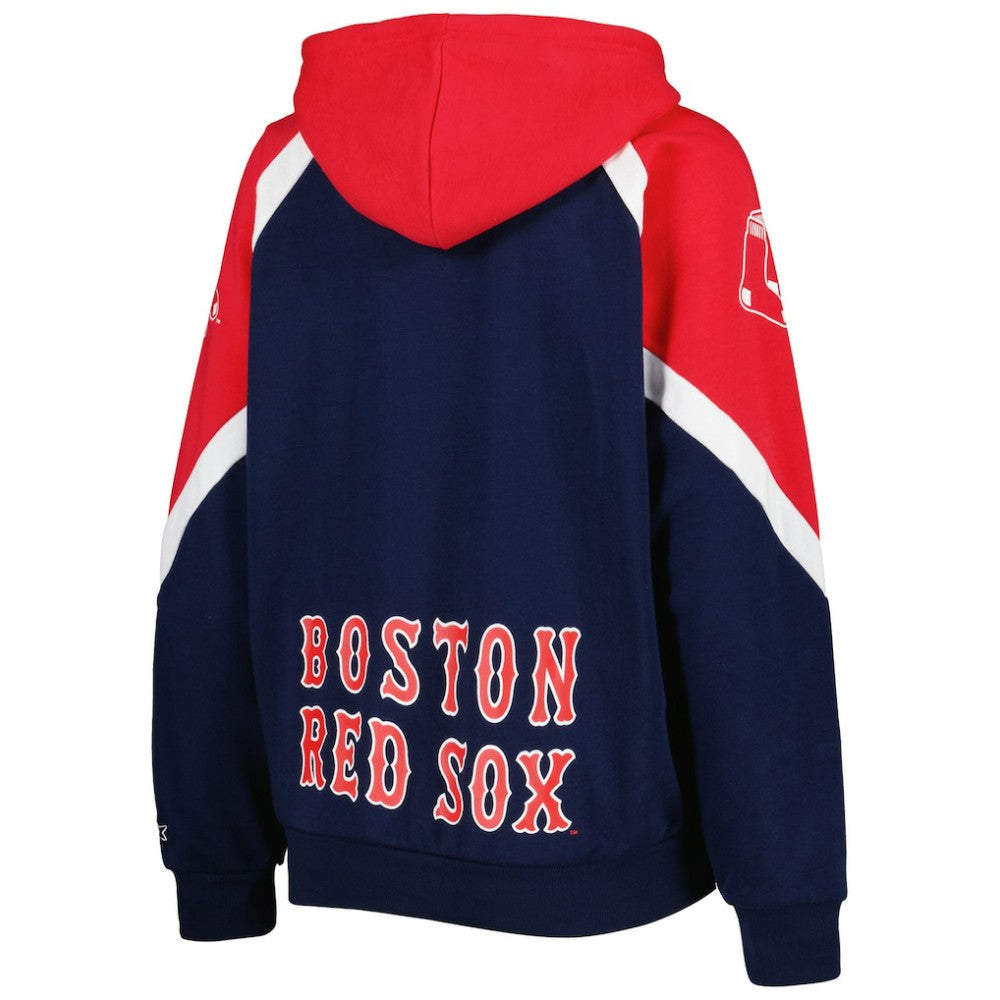 Boston Red Sox Starter Women's Hail Mary Full-Zip Hoodie Navy/Red