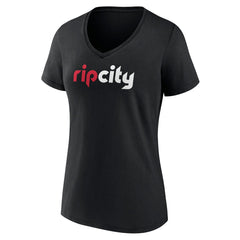 Portland Trail Blazers Women's Alternate Logo V-Neck T-Shirt - Black cheap