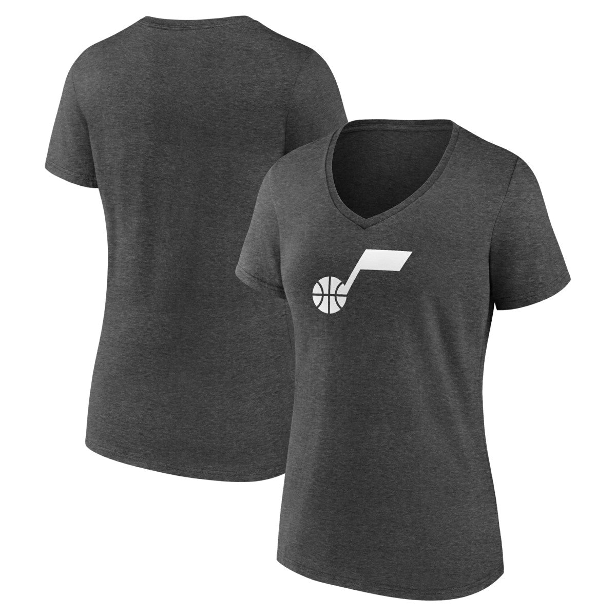 Utah Jazz Women's Logo V-Neck T-Shirt - Charcoal outlet
