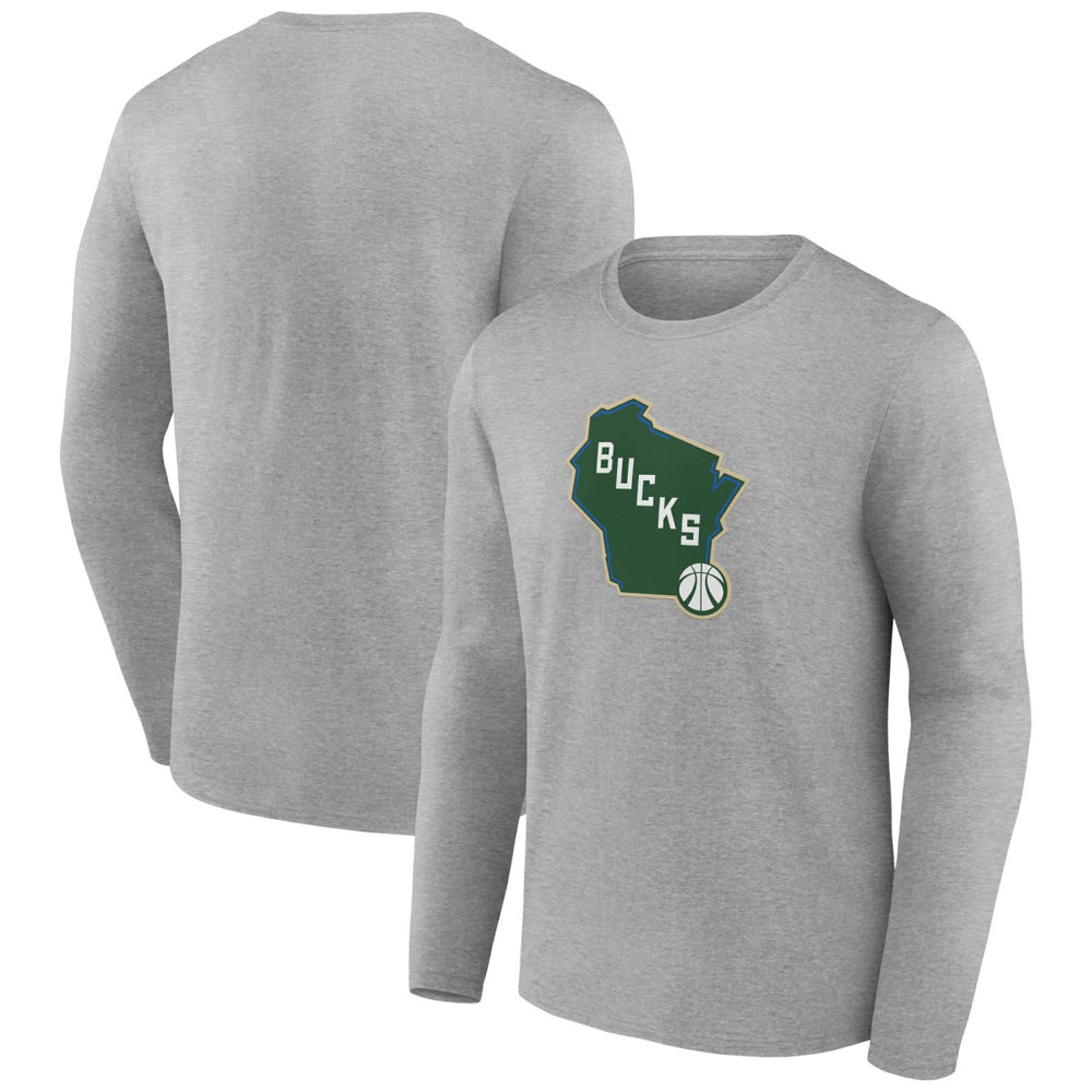 Milwaukee Bucks Alternate Logo Long Sleeve T-Shirt - Gray cheap