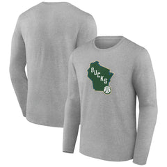 Milwaukee Bucks Alternate Logo Long Sleeve T-Shirt - Gray cheap