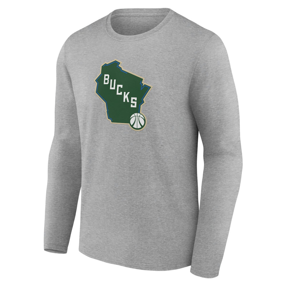Milwaukee Bucks Alternate Logo Long Sleeve T-Shirt - Gray cheap