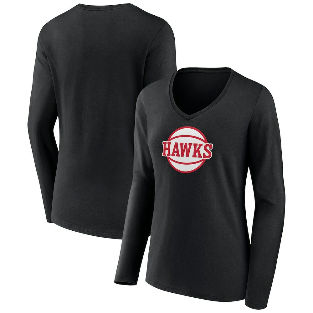 Atlanta Hawks Women's Alternate Logo V-Neck Long Sleeve T-Shirt - Black online