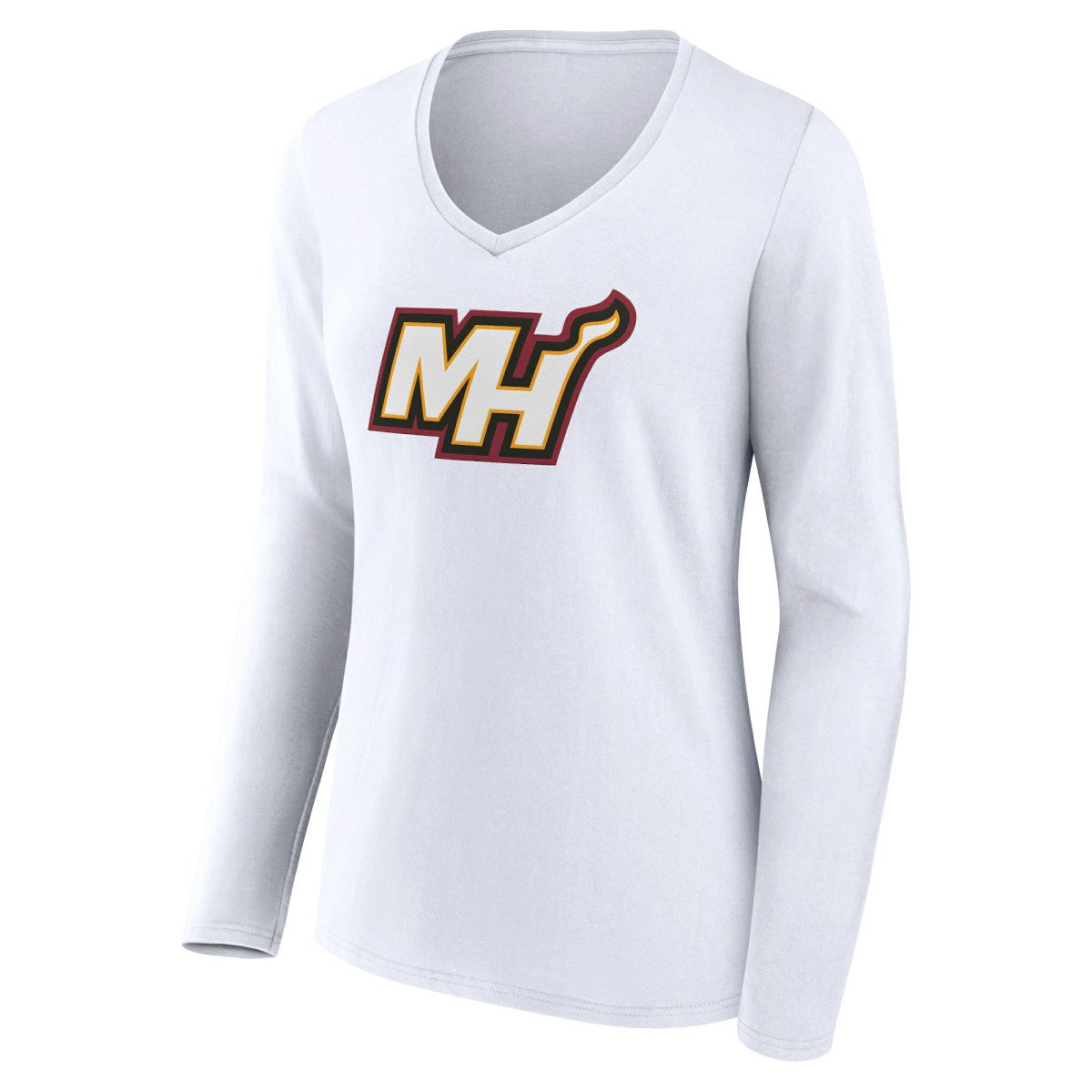 Miami Heat Women's Alternate Logo V-Neck Long Sleeve T-Shirt - White discount
