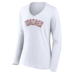 Oklahoma City Thunder Women's Alternate Logo V-Neck Long Sleeve T-Shirt - White online