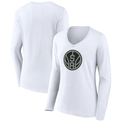 San Antonio Spurs Women's Alternate Logo V-Neck Long Sleeve T-Shirt - White online