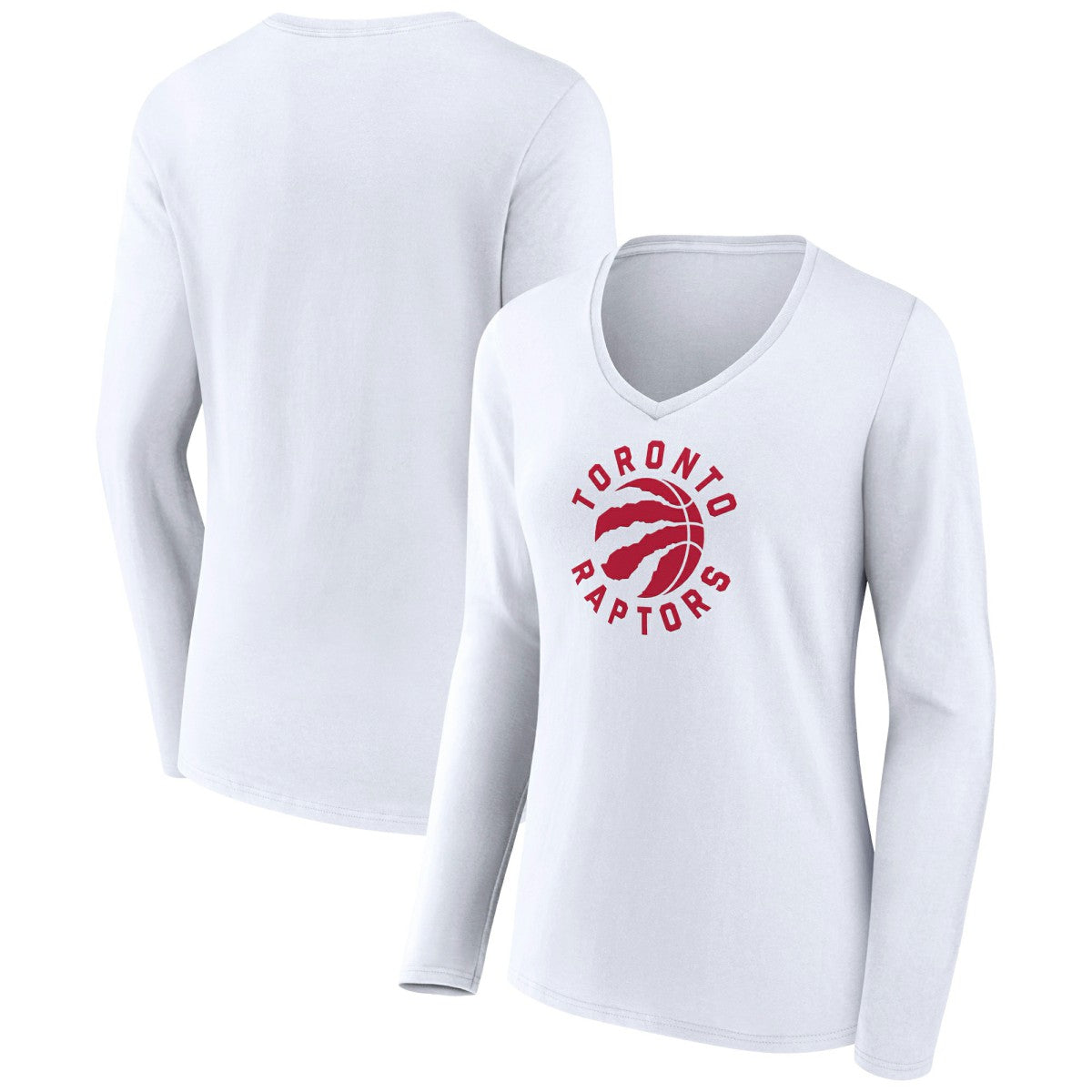 Toronto Raptors Women's Alternate Logo V-Neck Long Sleeve T-Shirt - White outlet