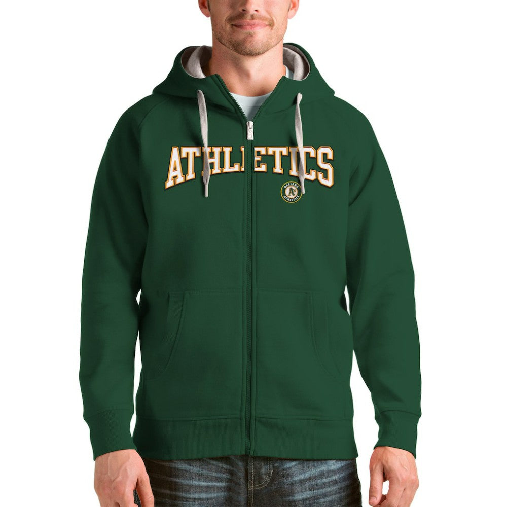 Athletics Antigua Team Logo Victory Full-Zip Hoodie Green