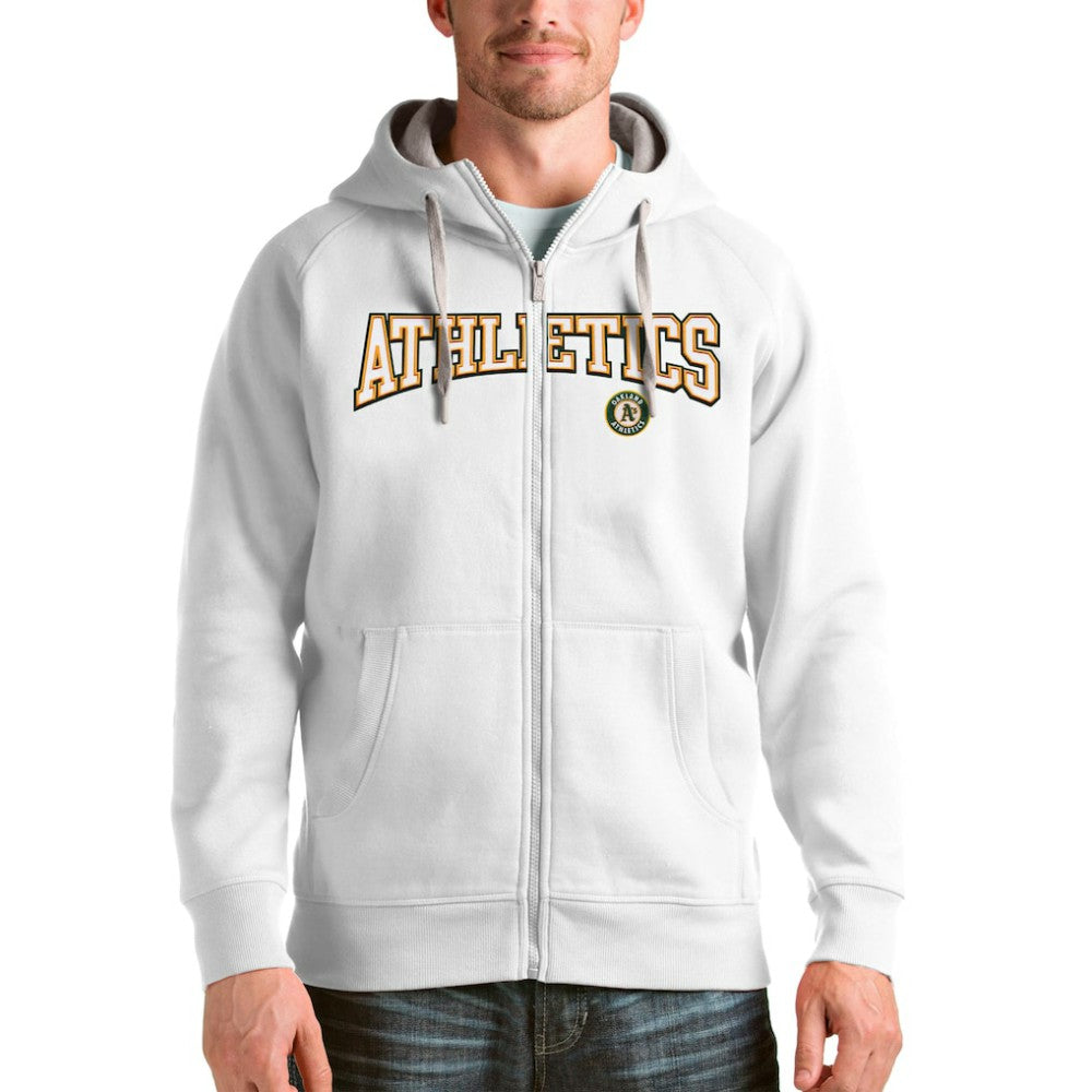 Athletics Antigua Team Logo Victory Full-Zip Hoodie White