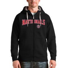 Washington Nationals Antigua Team Logo Victory Full-Zip Hoodie Black