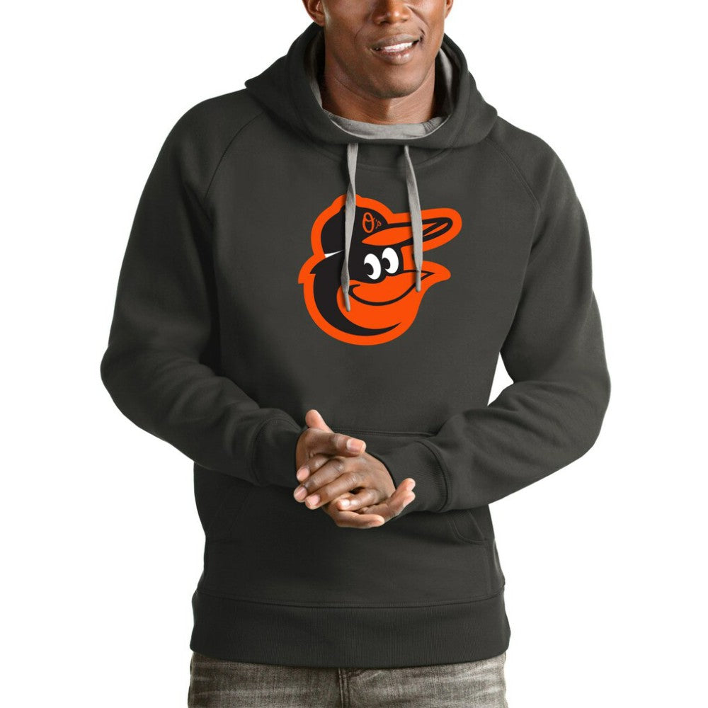 Baltimore Orioles Antigua Victory Pullover Team Logo Hoodie Charcoal