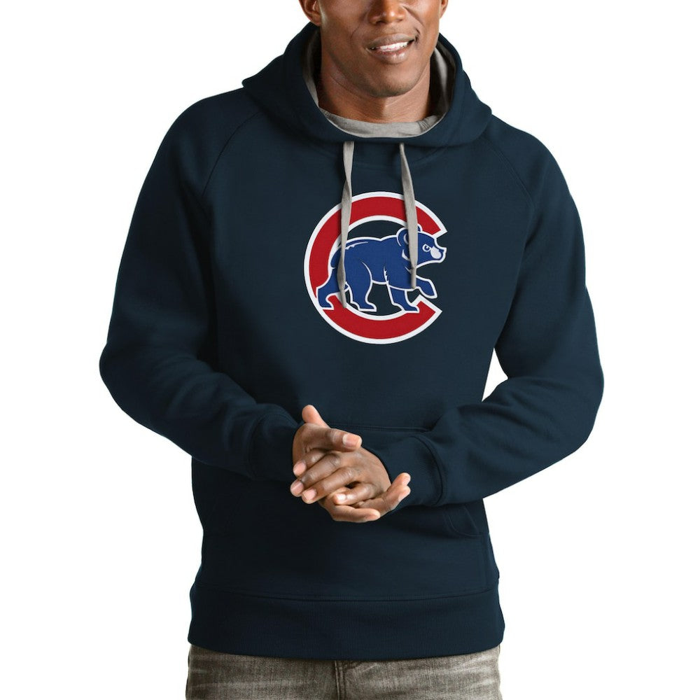 Chicago Cubs Antigua Victory Pullover Team Logo Hoodie Navy