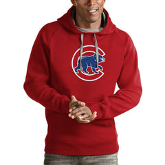 Chicago Cubs Antigua Victory Pullover Team Logo Hoodie Red