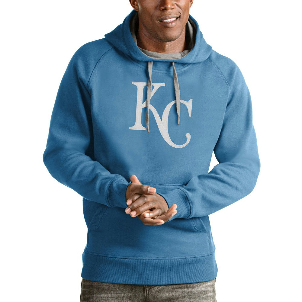 Kansas City Royals Antigua Victory Pullover Team Logo Hoodie Light Blue