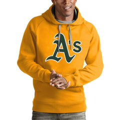 Athletics Antigua Victory Pullover Team Logo Hoodie Gold