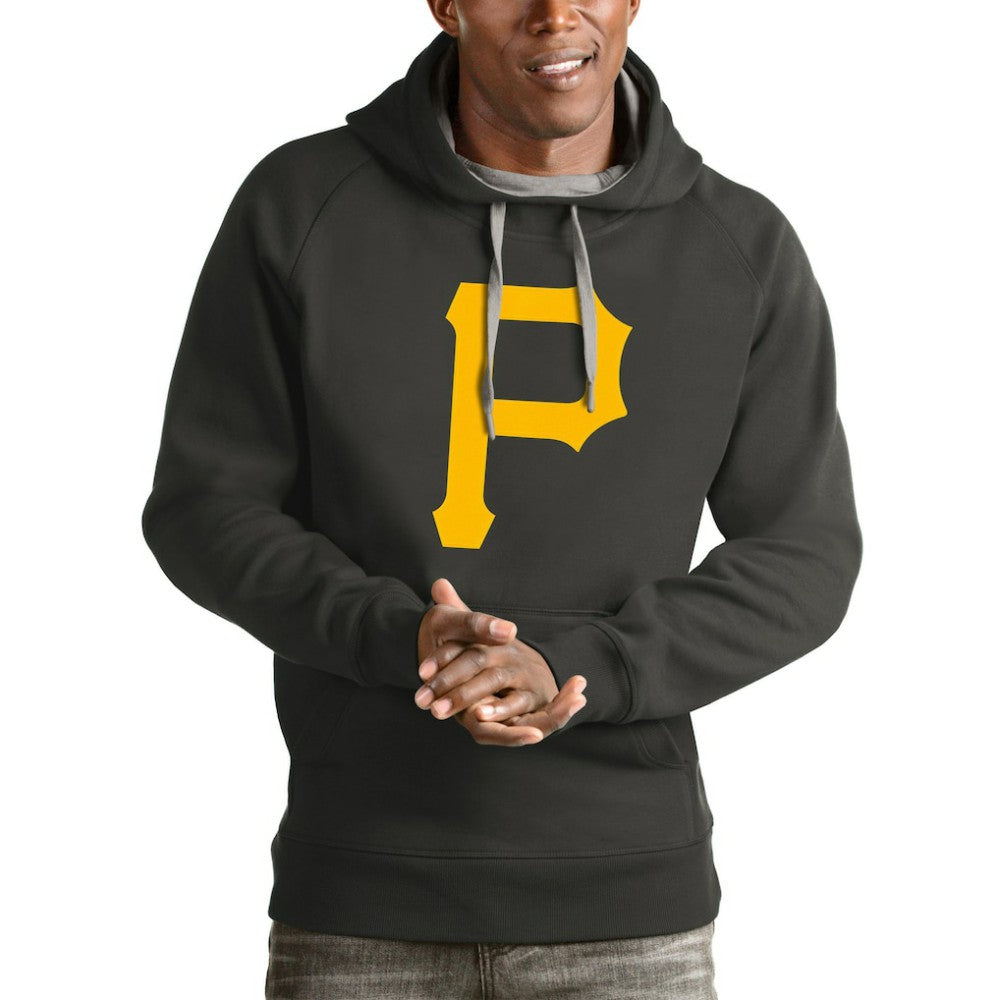 Pittsburgh Pirates Antigua Victory Pullover Team Logo Hoodie Charcoal
