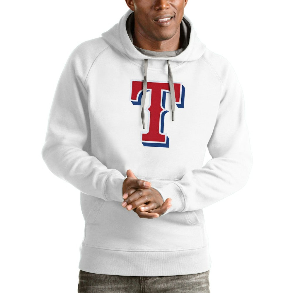Texas Rangers Antigua Victory Pullover Team Logo Hoodie White