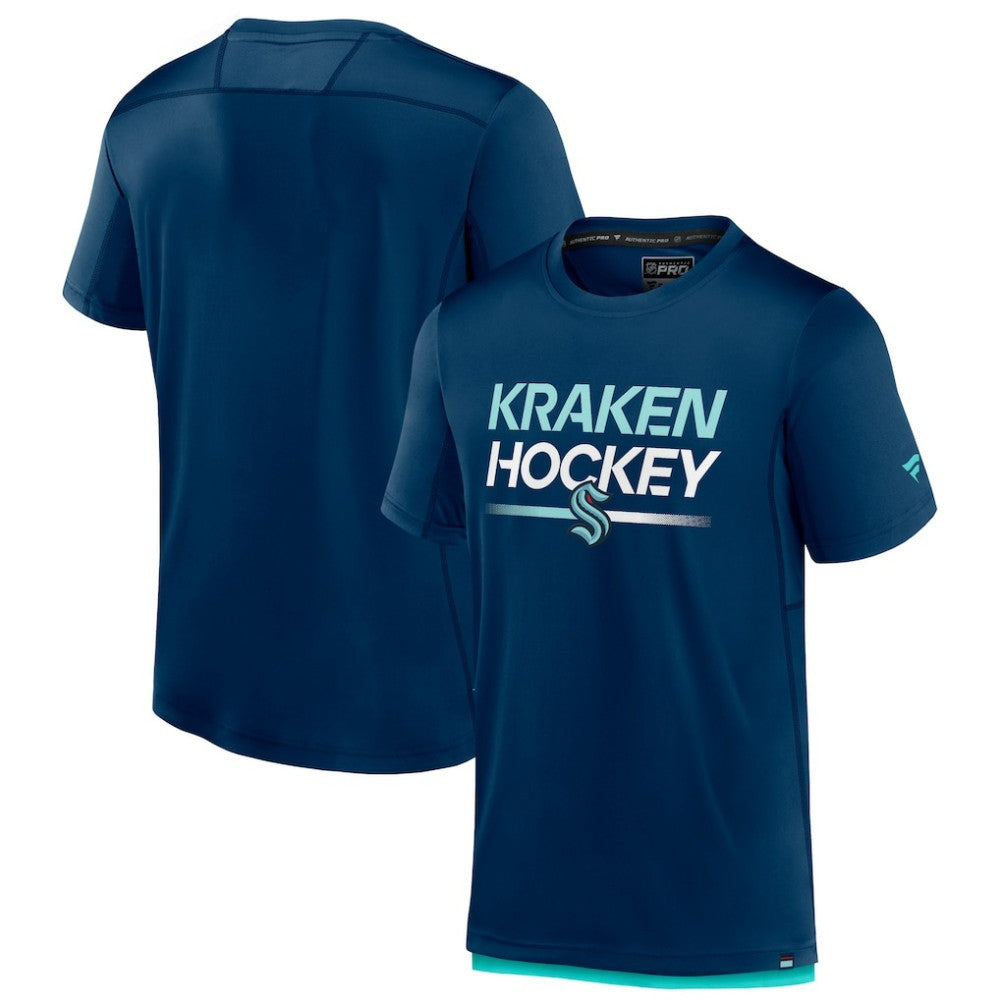 Seattle Kraken Fanatics Authentic Pro Tech T-Shirt - Deep Sea Blue T-shirts
