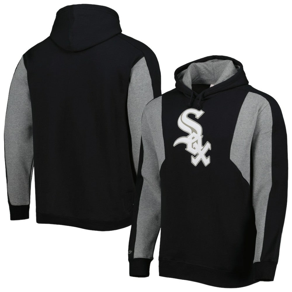Chicago White Sox Colorblocked Fleece Pullover Hoodie Black/Gray