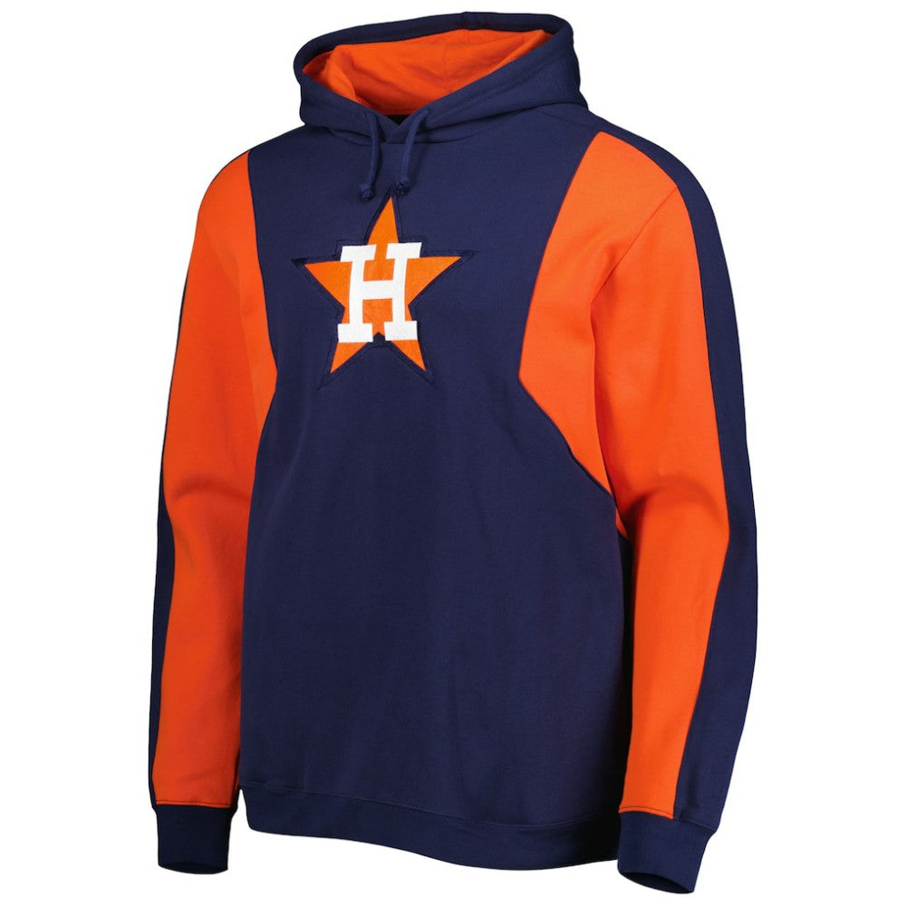 Houston Astros Colorblocked Fleece Pullover Hoodie Navy/Orange