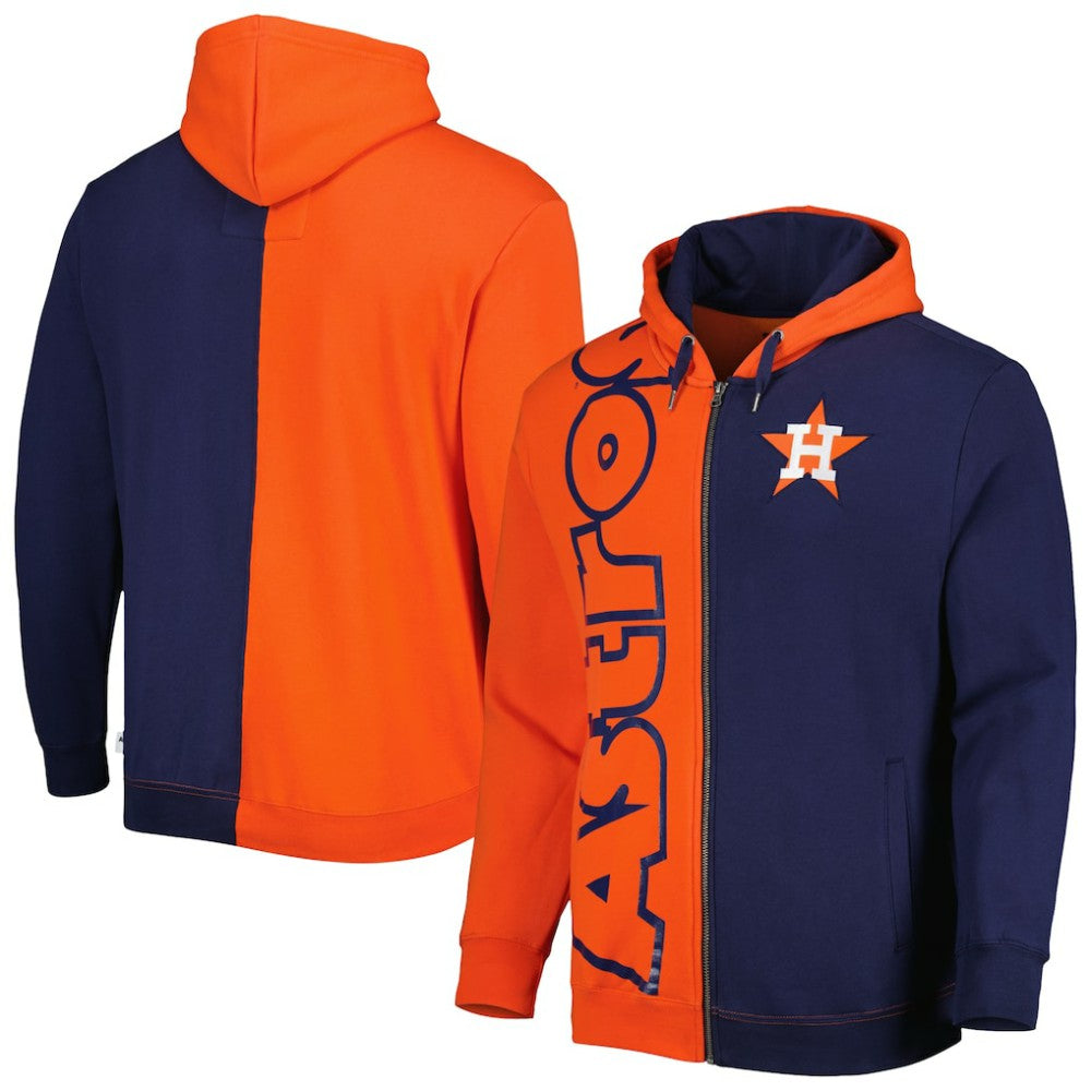Houston Astros Fleece Full-Zip Hoodie Orange/Navy