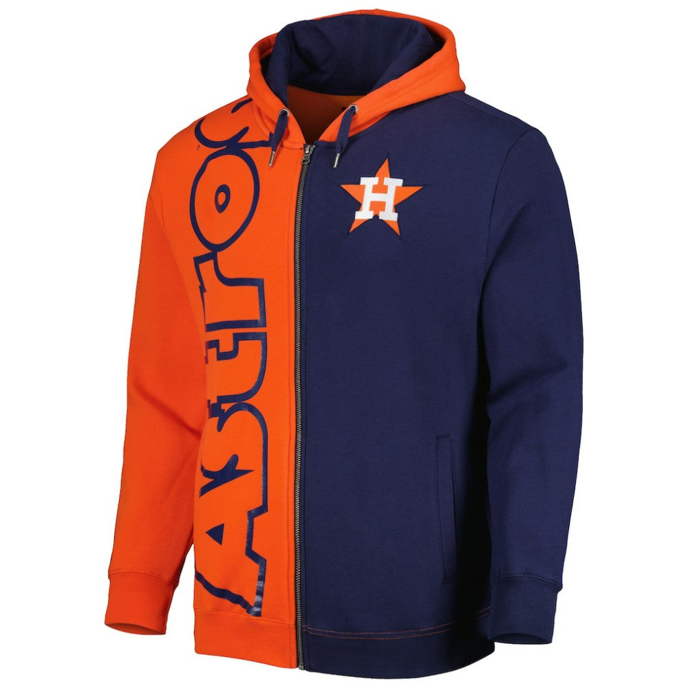 Houston Astros Fleece Full-Zip Hoodie Orange/Navy