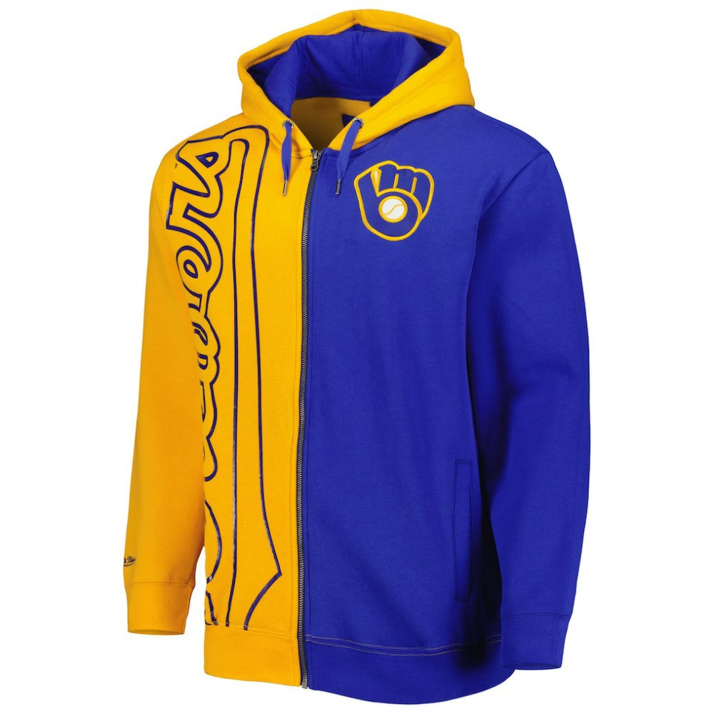 Milwaukee Brewers Fleece Full-Zip Hoodie Gold/Royal