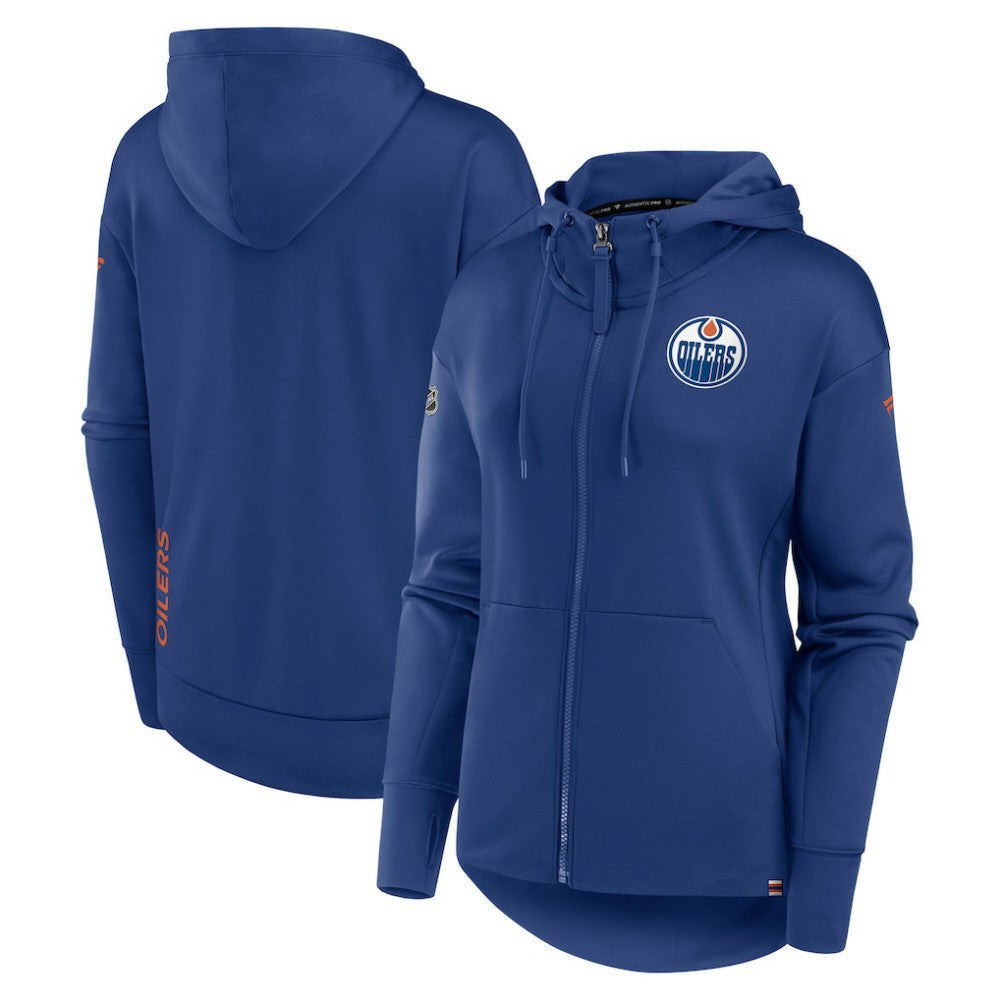 Edmonton Oilers Fanatics Women's Authentic Pro Scuba Full-Zip Hoodie - Royal Hoodies