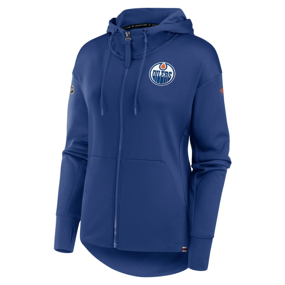 Edmonton Oilers Fanatics Women's Authentic Pro Scuba Full-Zip Hoodie - Royal Hoodies
