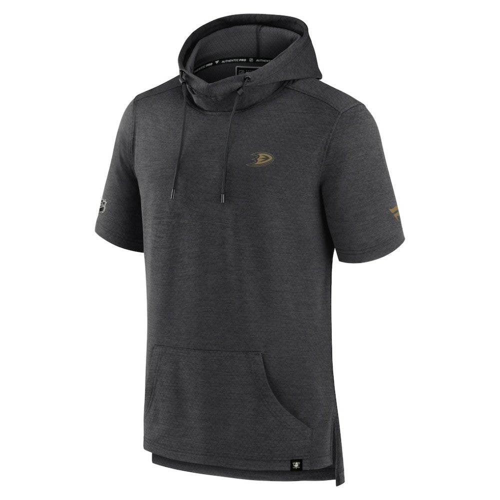 Anaheim Ducks Fanatics Authentic Pro Short Sleeve Pullover Hoodie - Heather Charcoal Hoodies