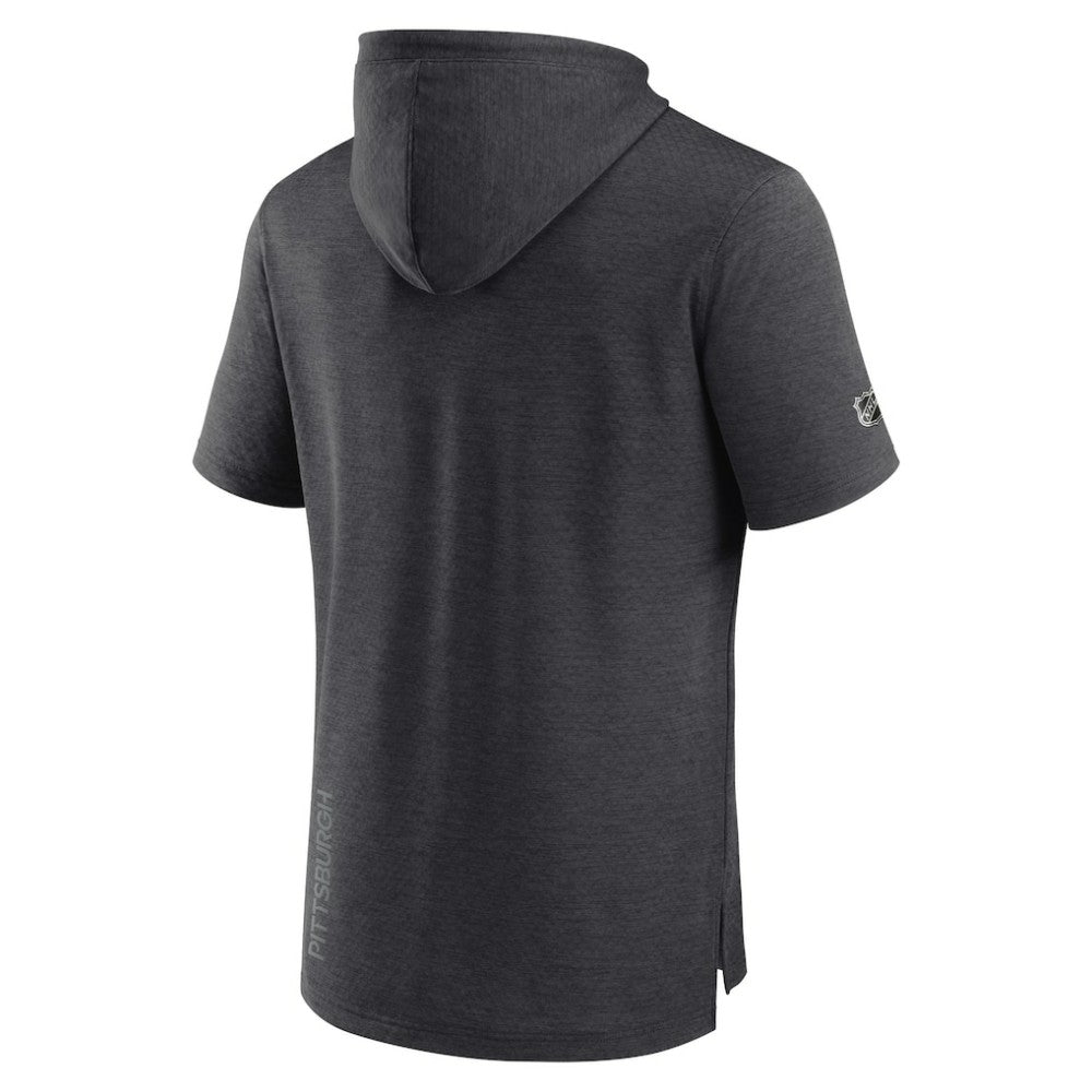 Pittsburgh Penguins Fanatics Authentic Pro Short Sleeve Pullover Hoodie - Heather Charcoal Hoodies