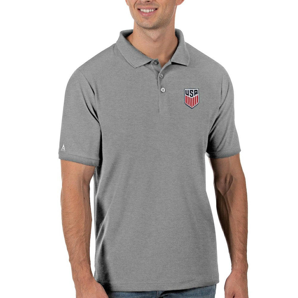 USMNT Antigua Legacy Pique Polo - Gray discount