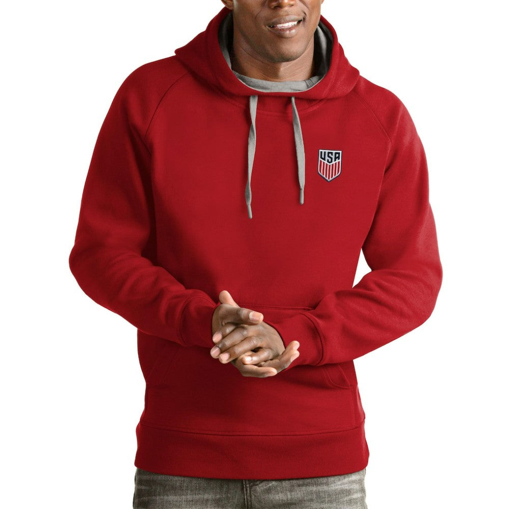 USMNT Antigua Victory Pullover Hoodie - Red shop