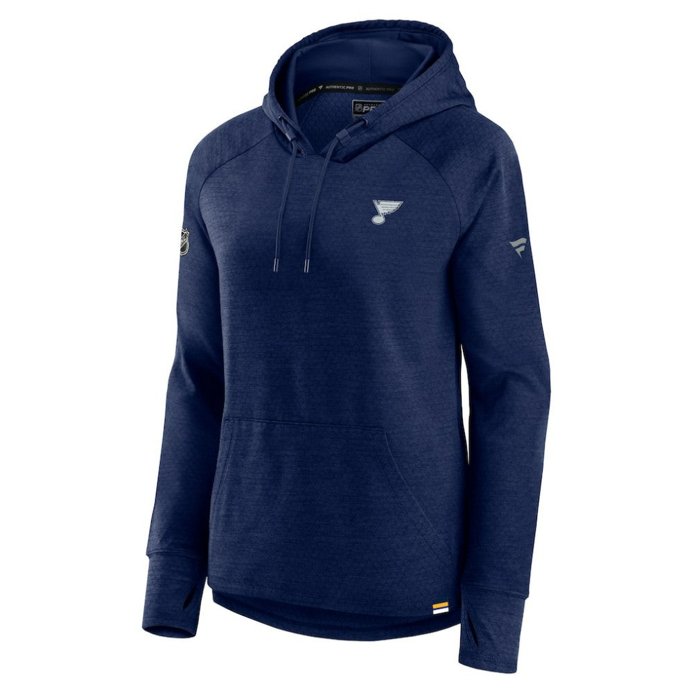St. Louis Blues Fanatics Women's Authentic Pro Pullover Hoodie - Heather Navy Hoodies