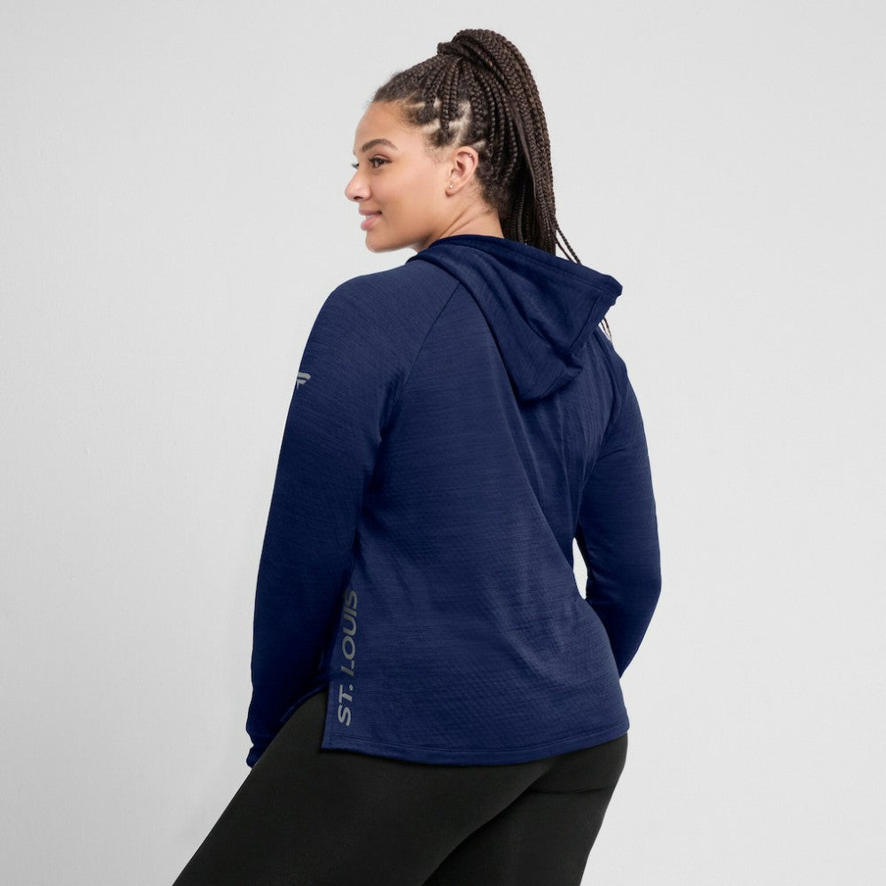 St. Louis Blues Fanatics Women's Authentic Pro Pullover Hoodie - Heather Navy Hoodies