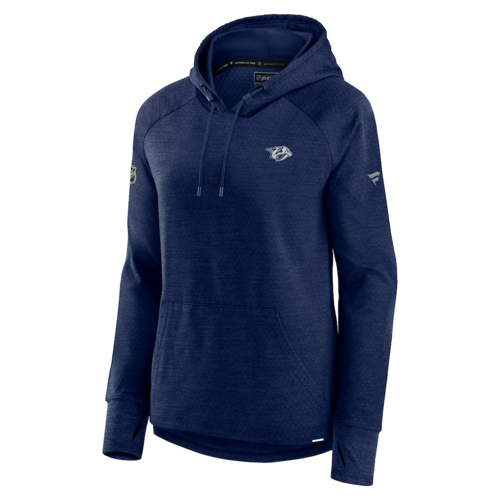 Nashville Predators Fanatics Women's Authentic Pro Pullover Hoodie - Heather Navy Hoodies
