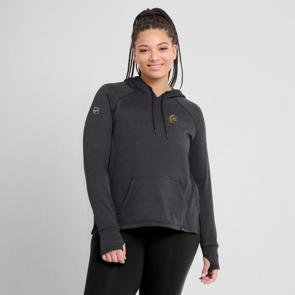 Ottawa Senators Fanatics Women's Authentic Pro Pullover Hoodie - Heather Charcoal Hoodies