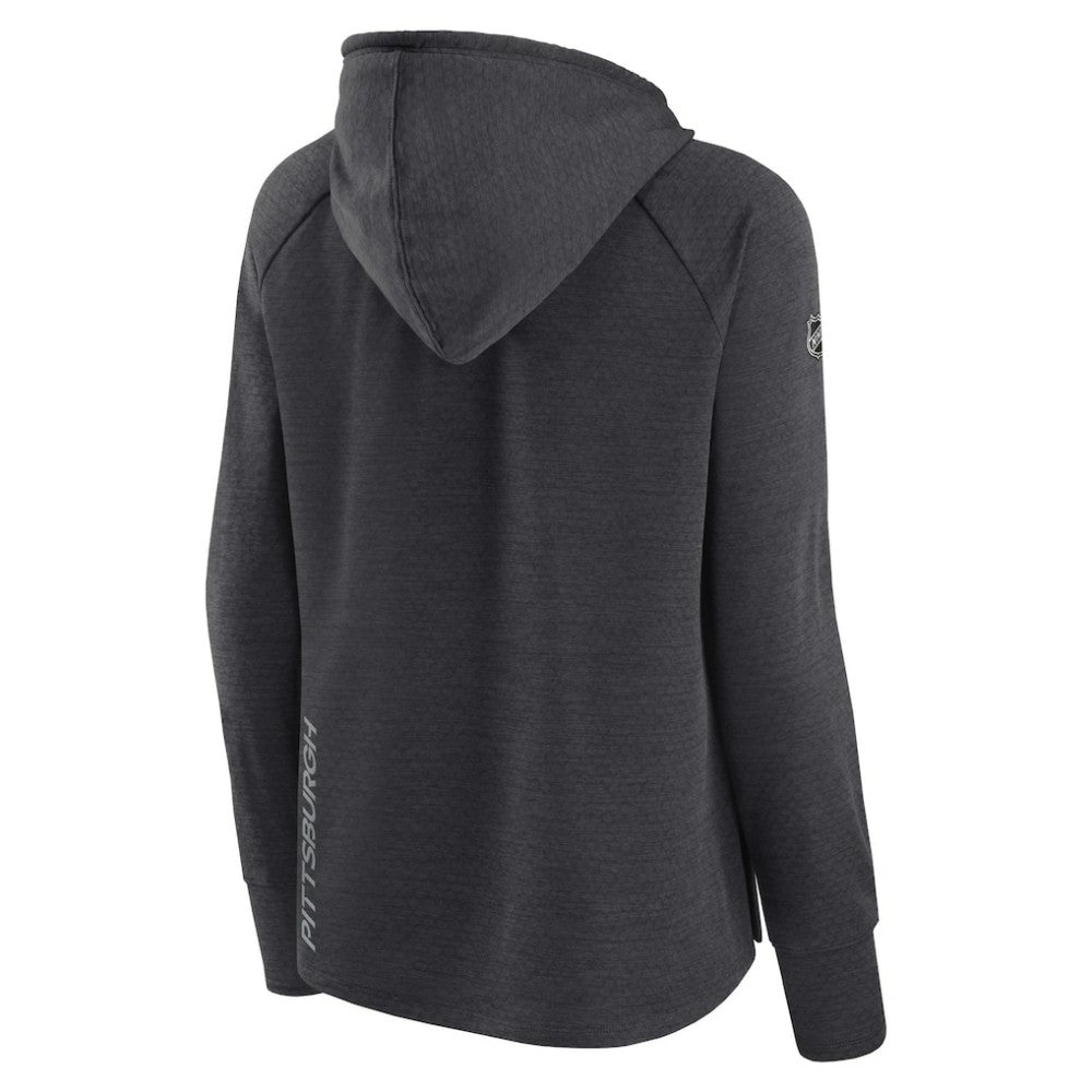 Pittsburgh Penguins Fanatics Women's Authentic Pro Pullover Hoodie - Heather Charcoal Hoodies