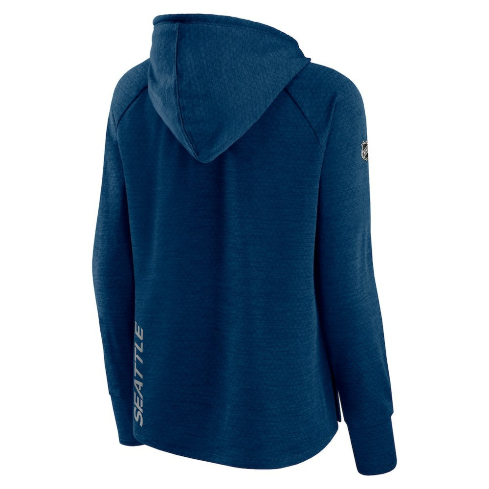 Seattle Kraken Fanatics Women's Authentic Pro Pullover Hoodie - Heather Deep Sea Blue Hoodies
