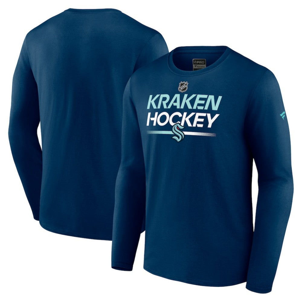 Seattle Kraken Fanatics Authentic Pro Primary Long Sleeve T-Shirt - Deep Sea Blue T-shirts