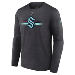 Seattle Kraken Fanatics Authentic Pro Secondary Long Sleeve T-Shirt - Heather Charcoal T-shirts