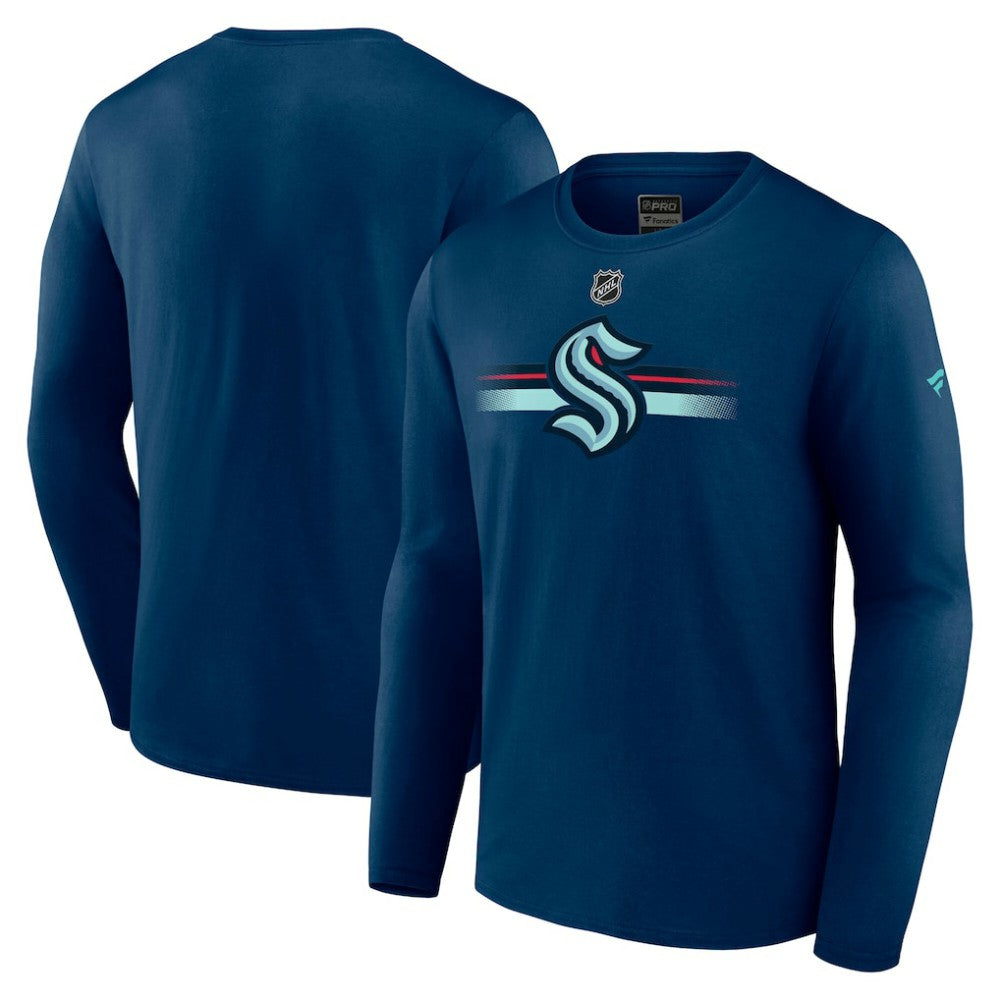 Seattle Kraken Fanatics Authentic Pro Secondary Long Sleeve T-Shirt - Deep Sea Blue T-shirts