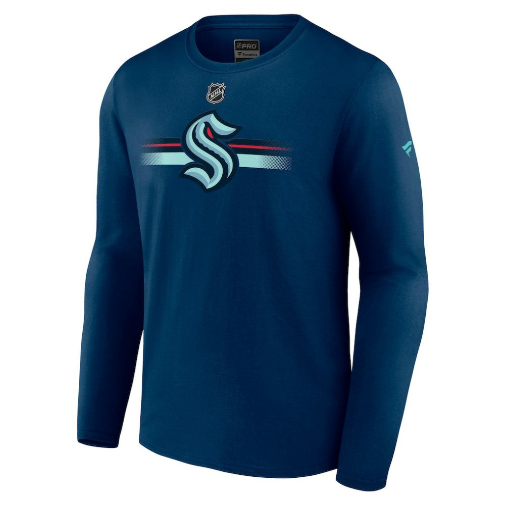 Seattle Kraken Fanatics Authentic Pro Secondary Long Sleeve T-Shirt - Deep Sea Blue T-shirts