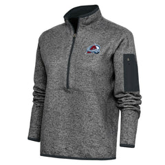 Colorado Avalanche Antigua Women's Team Logo Fortune Quarter-Zip Jacket - Heather Charcoal Jackets